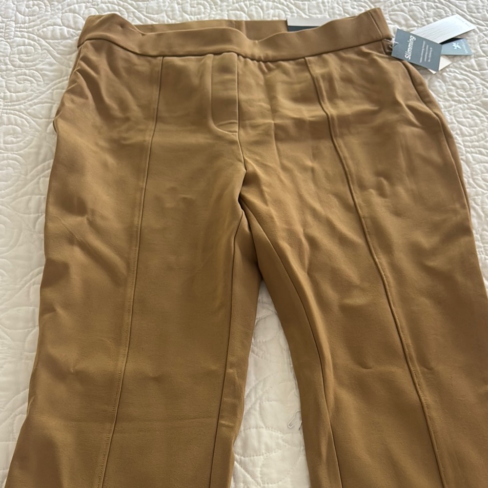 Tan Tailored Trousers with Classic Straight-Leg Cut